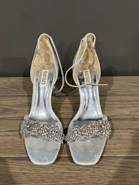 Badgley Mischka Silver Formal Wedge Heels